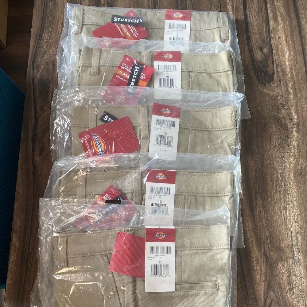 Dickies Girls' Stretch Bermuda Short Size 10 Desert Sand
